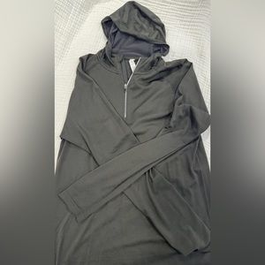 Lululemon Quarter Zip Black Hooded Pullover Shirt Activewear Top - Medium M